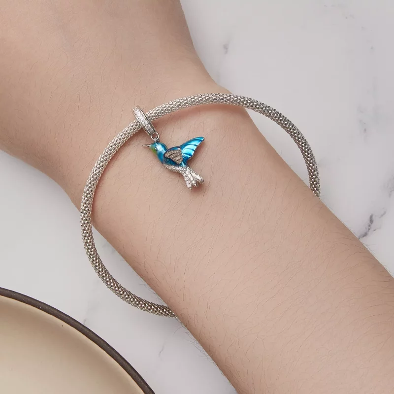(imagen para) Pendiente Charm Pandora Style delicado de Martín Pescador - BSC858 - Ver 5