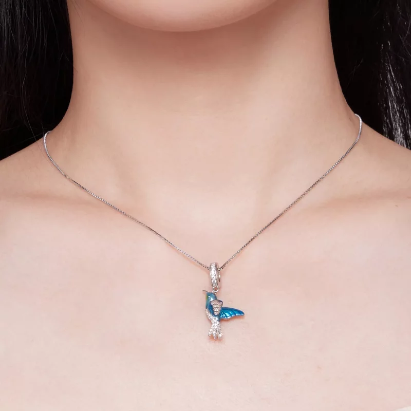 (imagen para) Pendiente Charm Pandora Style delicado de Martín Pescador - BSC858 - Ver 6