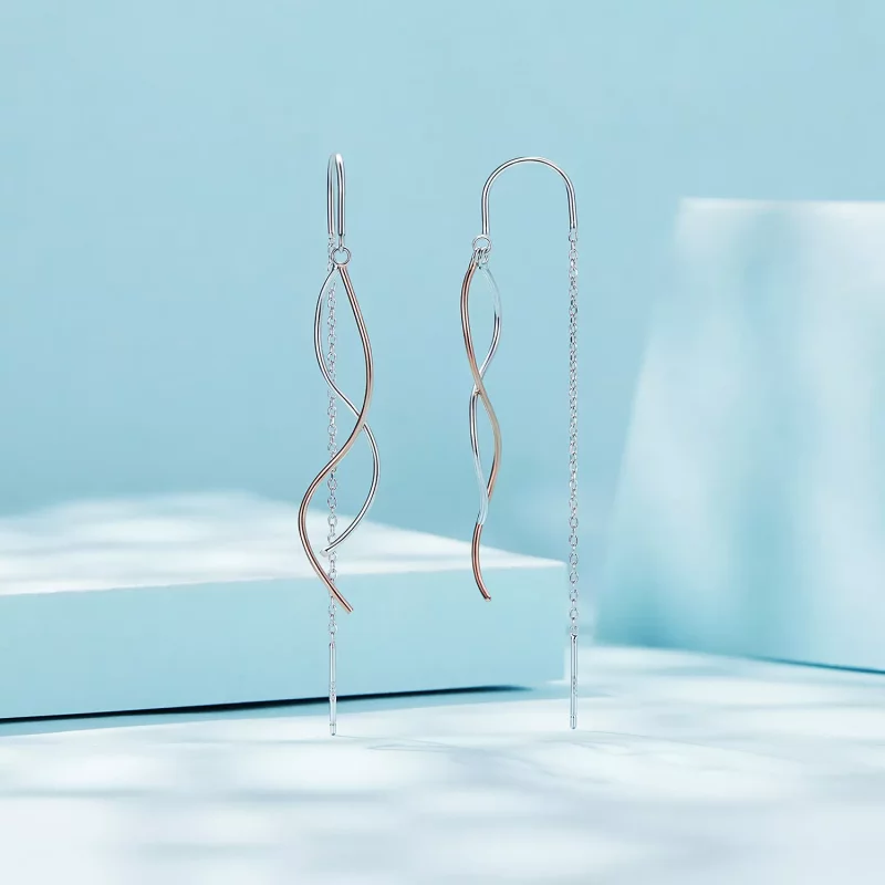 (imagen para) Pendientes colgantes con borlas de estilo Pandora - SCE1600 - Ver 2