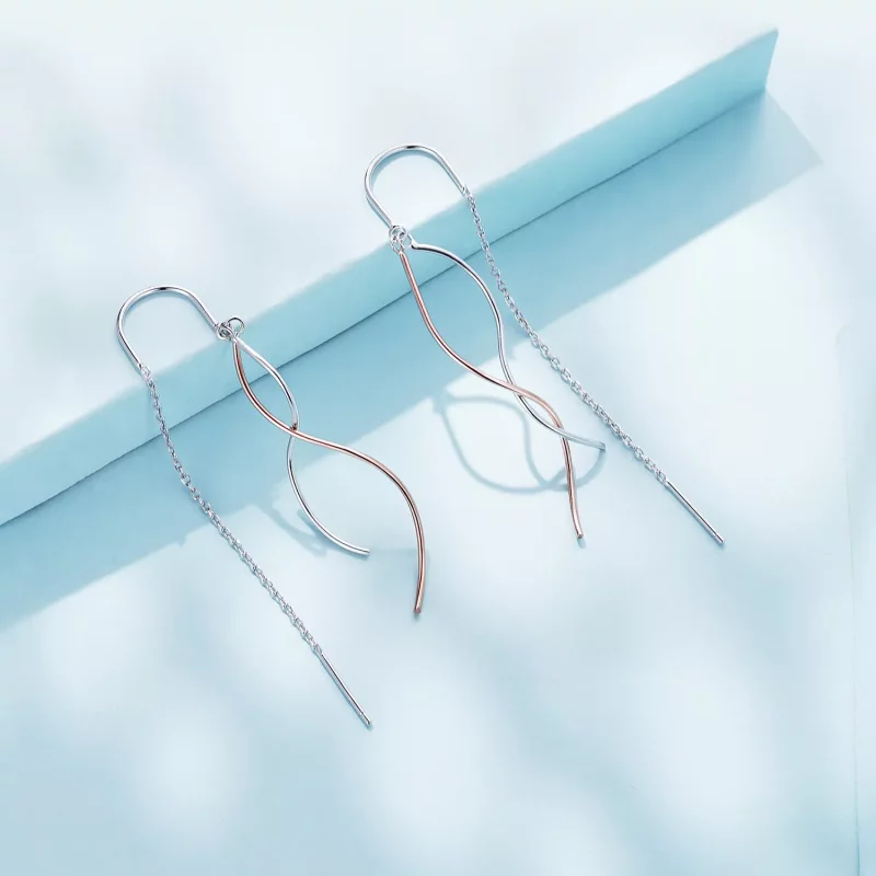 (imagen para) Pendientes colgantes con borlas de estilo Pandora - SCE1600 - Ver 3