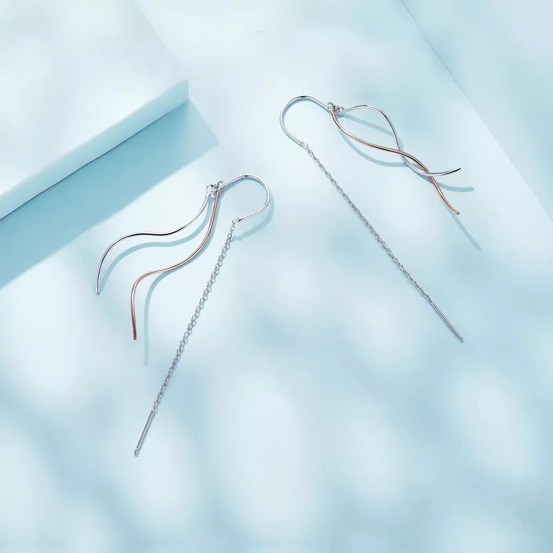 (imagen para) Pendientes colgantes con borlas de estilo Pandora - SCE1600 - Ver 4