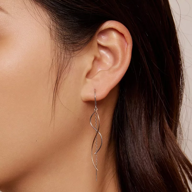 (imagen para) Pendientes colgantes con borlas de estilo Pandora - SCE1600 - Ver 5
