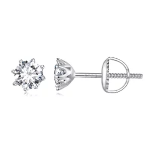 Pendientes de Aros estilo Pandora con Moissanita de 0.5 quilates - MSE019-S (imagen para) Pendientes de Aros estilo Pandora con Moissanita de 0.5 quilates - MSE019-S