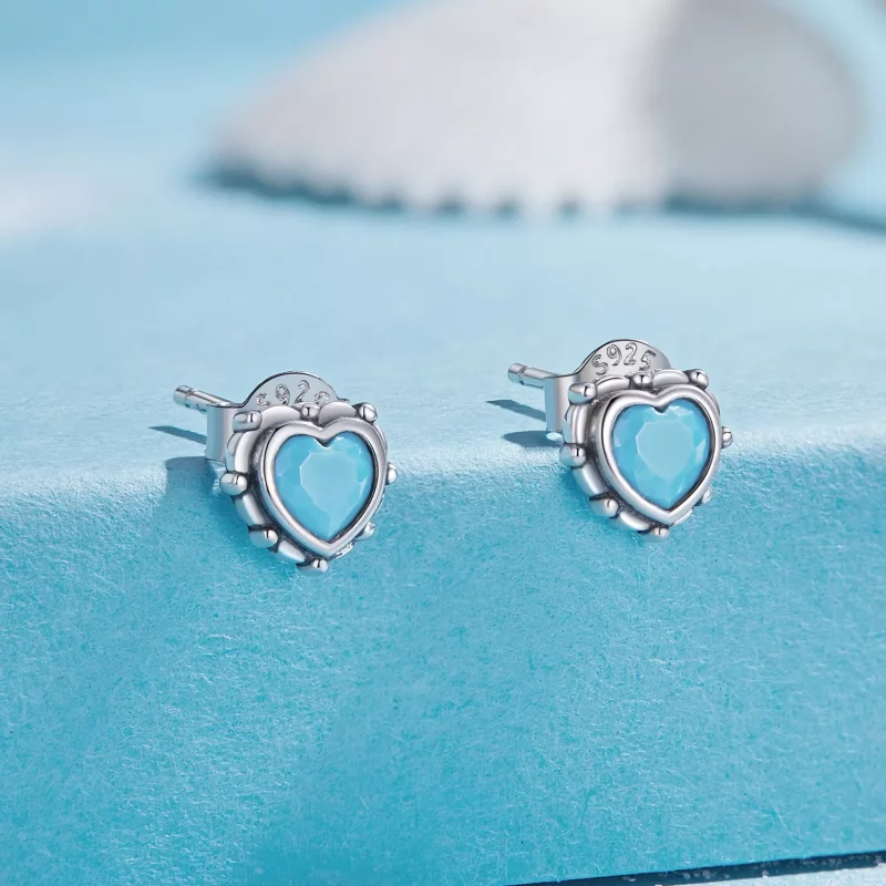 (imagen para) Pendientes de botón en forma de corazón estilo Pandora - SCE1592 - Ver 2