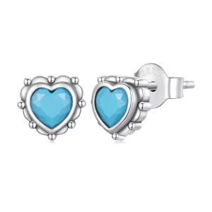 Pendientes de botón en forma de corazón estilo Pandora - SCE1592 (imagen para) Pendientes de botón en forma de corazón estilo Pandora - SCE1592
