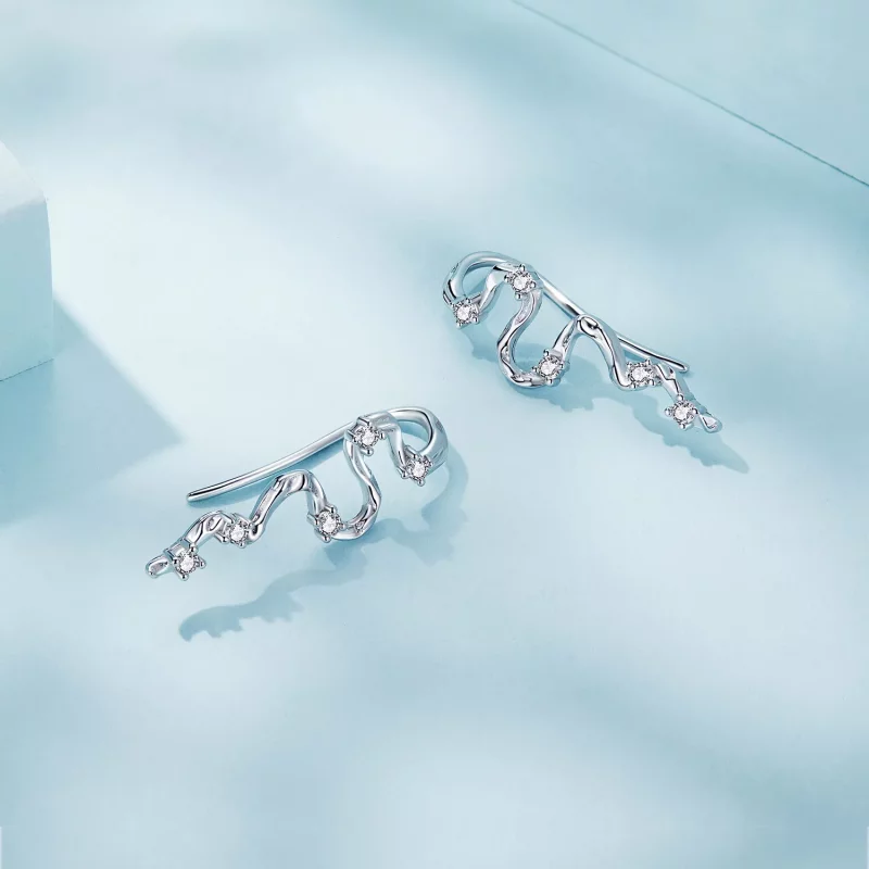 (imagen para) Pendientes de botón estilo Pandora con textura de líneas - SCE1599 - Ver 4