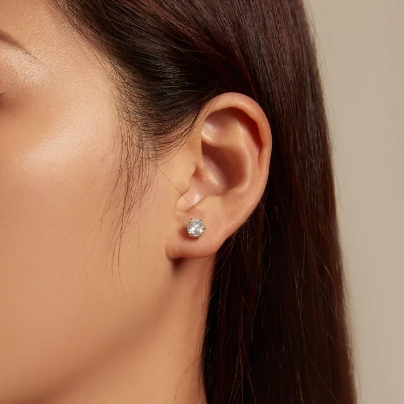 (imagen para) Pendientes de Estilo Pandora con Brillantes Circonitas - BSE615-6L - Ver 2