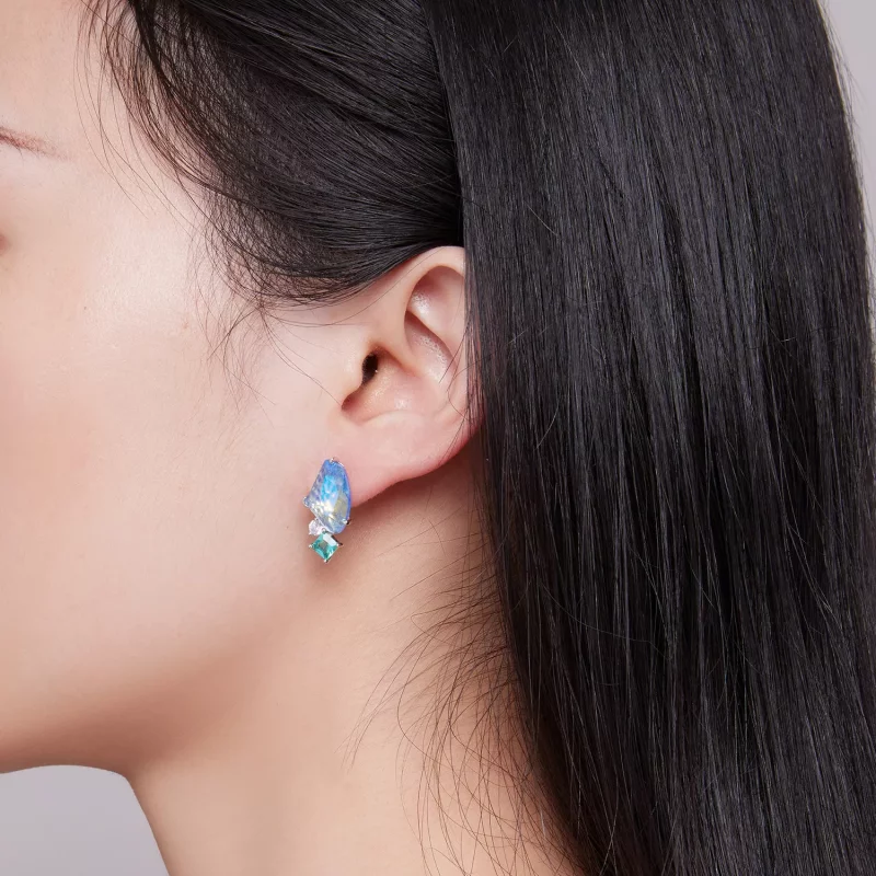 (imagen para) Pendientes de estilo Pandora con piedra principal para el verano - BSE839 - Ver 7