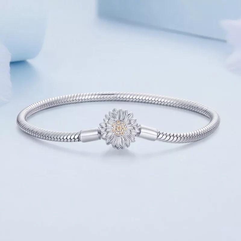 (imagen para) Pulsera de cadena básica estilo Pandora con girasoles - BSB123 - Ver 2