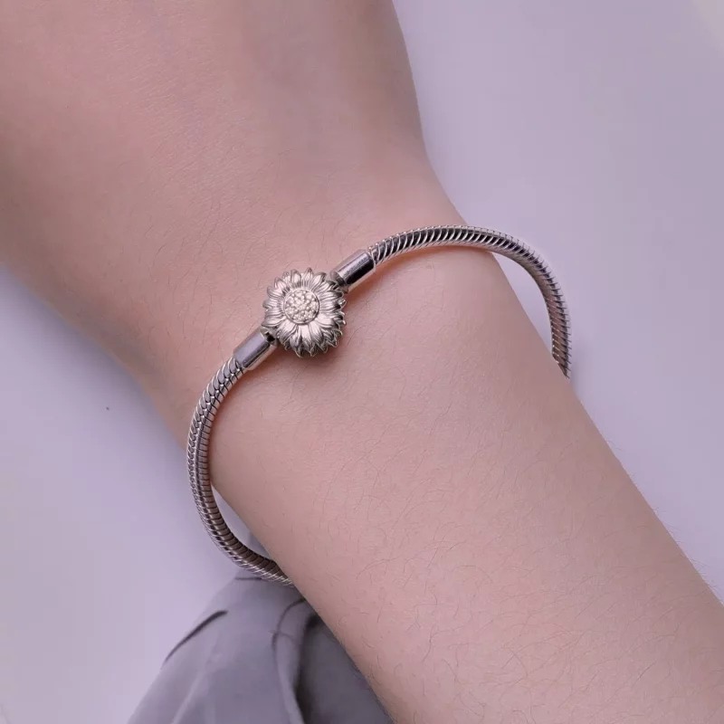 (imagen para) Pulsera de cadena básica estilo Pandora con girasoles - BSB123 - Ver 5