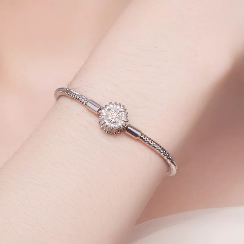 (imagen para) Pulsera de cadena básica estilo Pandora con girasoles - BSB123 - Ver 7