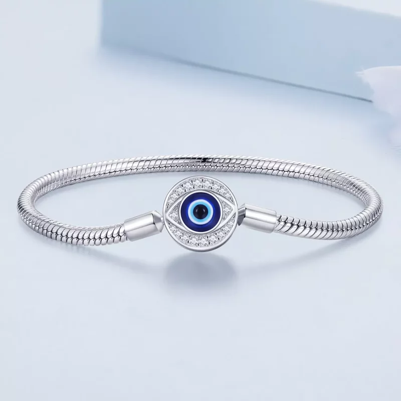 (imagen para) Pulsera de cadena básica estilo Pandora con ojo de diablo - BSB122 - Ver 2