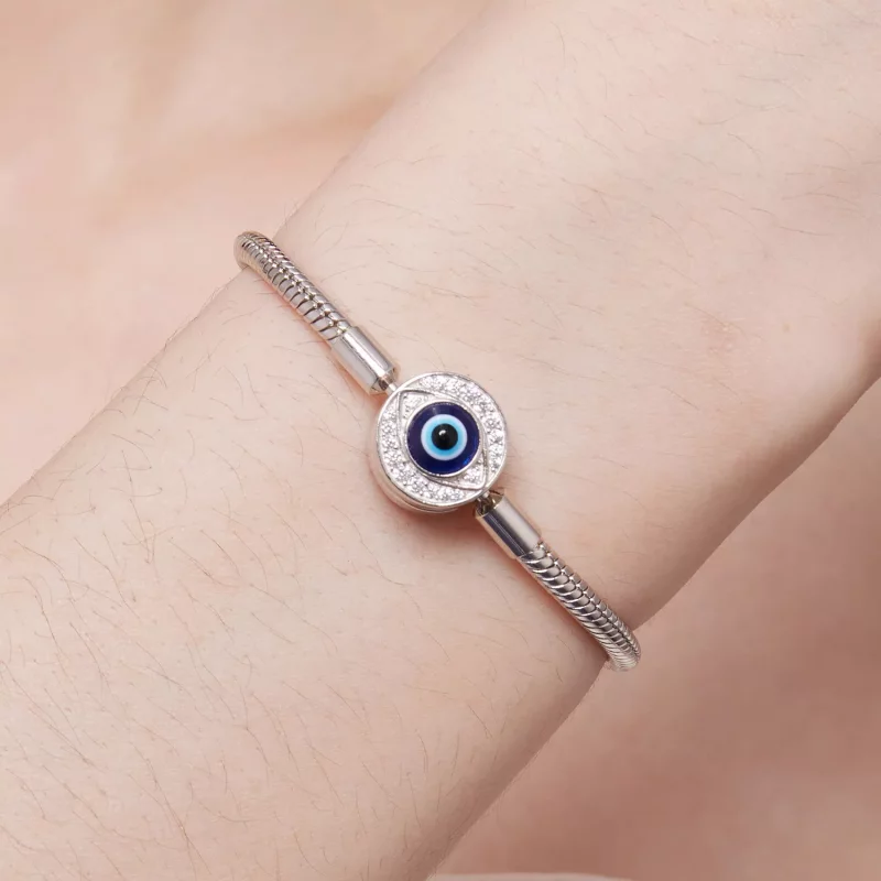(imagen para) Pulsera de cadena básica estilo Pandora con ojo de diablo - BSB122 - Ver 5