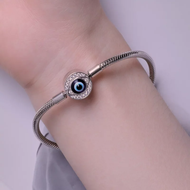 (imagen para) Pulsera de cadena básica estilo Pandora con ojo de diablo - BSB122 - Ver 6
