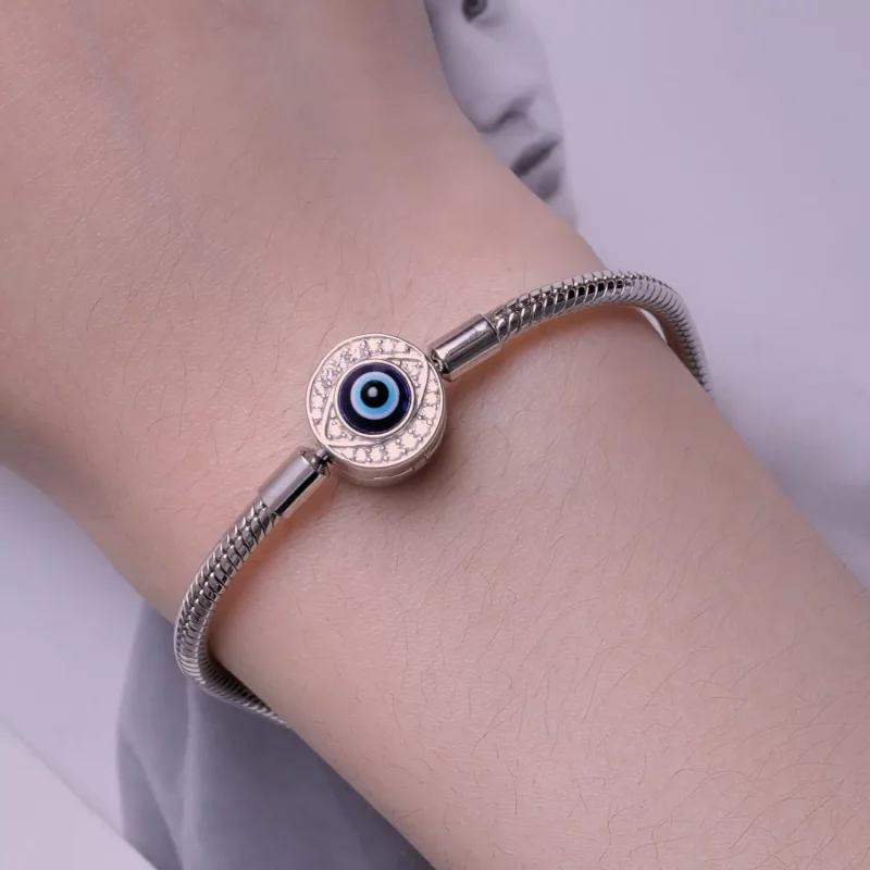 (imagen para) Pulsera de cadena básica estilo Pandora con ojo de diablo - BSB122 - Ver 7