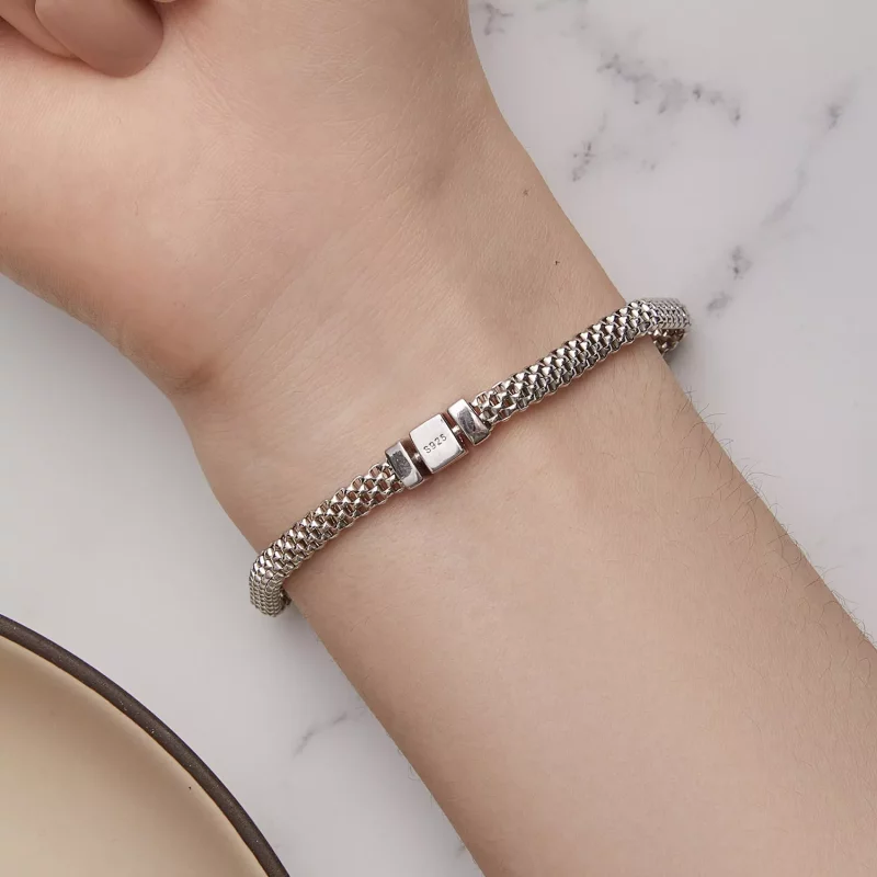 (imagen para) Pulsera de cadena tejida estilo Pandora - BSB124 - Ver 6