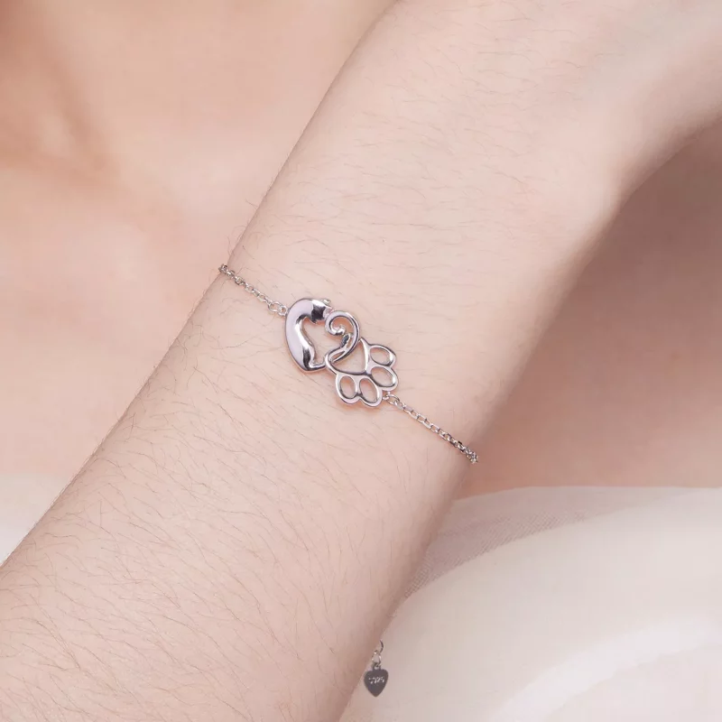 (imagen para) Pulsera de estilo Pandora con lindo gato - SCB253 - Ver 4