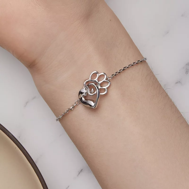 (imagen para) Pulsera de estilo Pandora con lindo gato - SCB253 - Ver 6