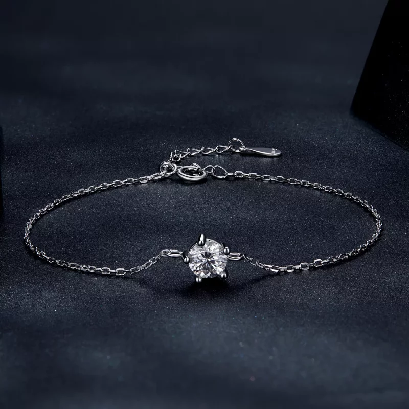 (imagen para) Pulsera de Moissanita con estilo Pandora - MSB001 - Ver 2