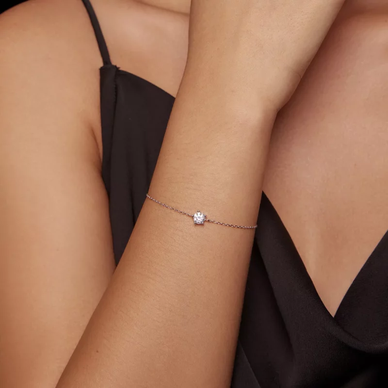 (imagen para) Pulsera de Moissanita con estilo Pandora - MSB001 - Ver 5