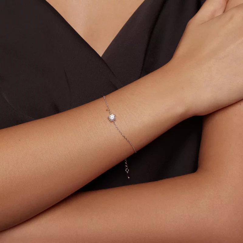 (imagen para) Pulsera de Moissanita con estilo Pandora - MSB001 - Ver 7