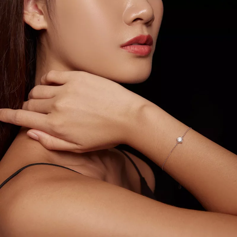(imagen para) Pulsera de Moissanita con estilo Pandora - MSB001 - Ver 8