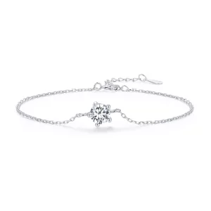 (imagen para) Pulsera de Moissanita con estilo Pandora - MSB001