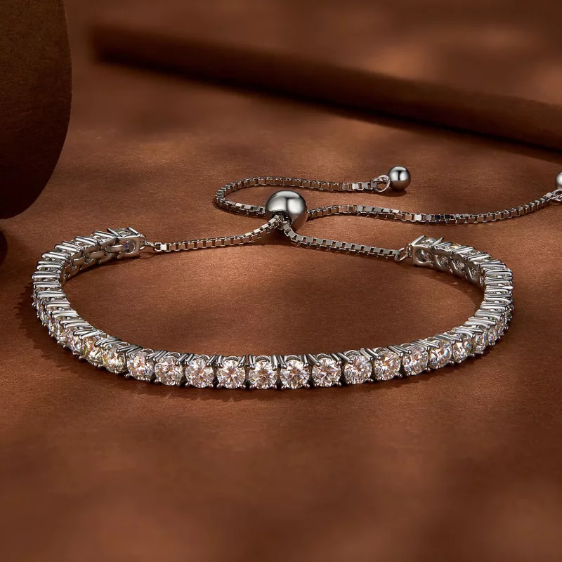 (imagen para) Pulsera de Moissanita Fina estilo Pandora - MSB005 - Ver 2