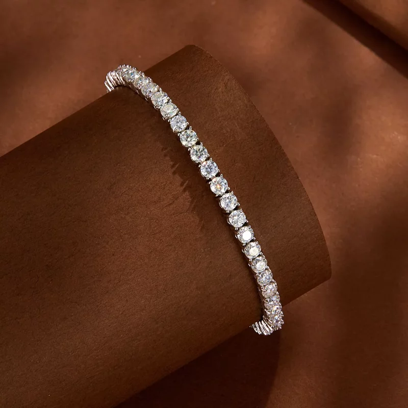 (imagen para) Pulsera de Moissanita Fina estilo Pandora - MSB005 - Ver 3