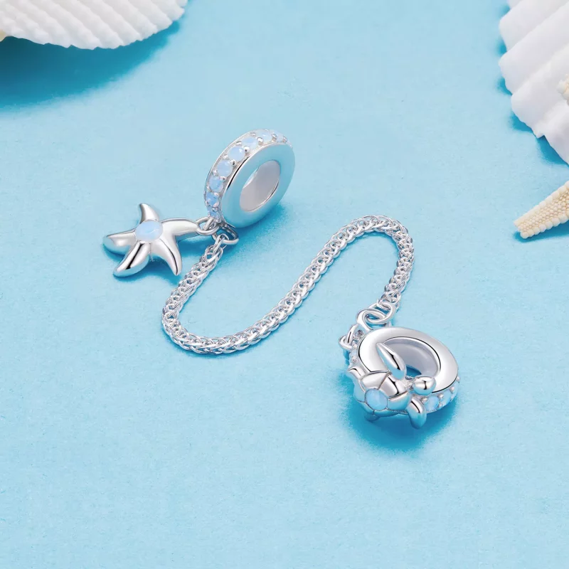 (imagen para) Pulsera de seguridad estilo Pandora con tema del mundo submarino - BSC870 - Ver 2