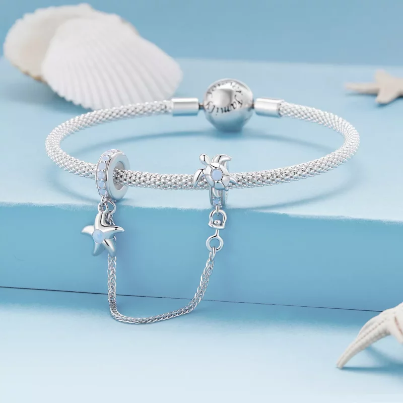 (imagen para) Pulsera de seguridad estilo Pandora con tema del mundo submarino - BSC870 - Ver 3
