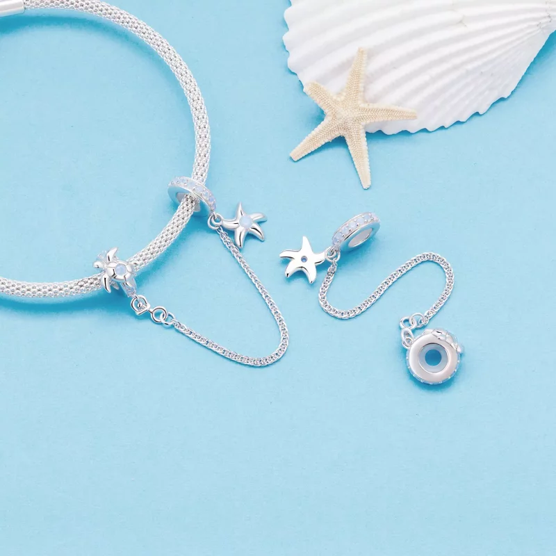 (imagen para) Pulsera de seguridad estilo Pandora con tema del mundo submarino - BSC870 - Ver 4