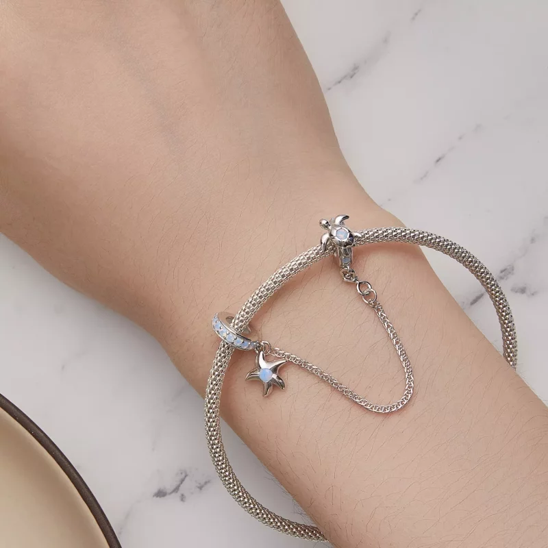 (imagen para) Pulsera de seguridad estilo Pandora con tema del mundo submarino - BSC870 - Ver 6