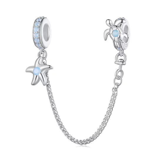 (imagen para) Pulsera de seguridad estilo Pandora con tema del mundo submarino - BSC870
