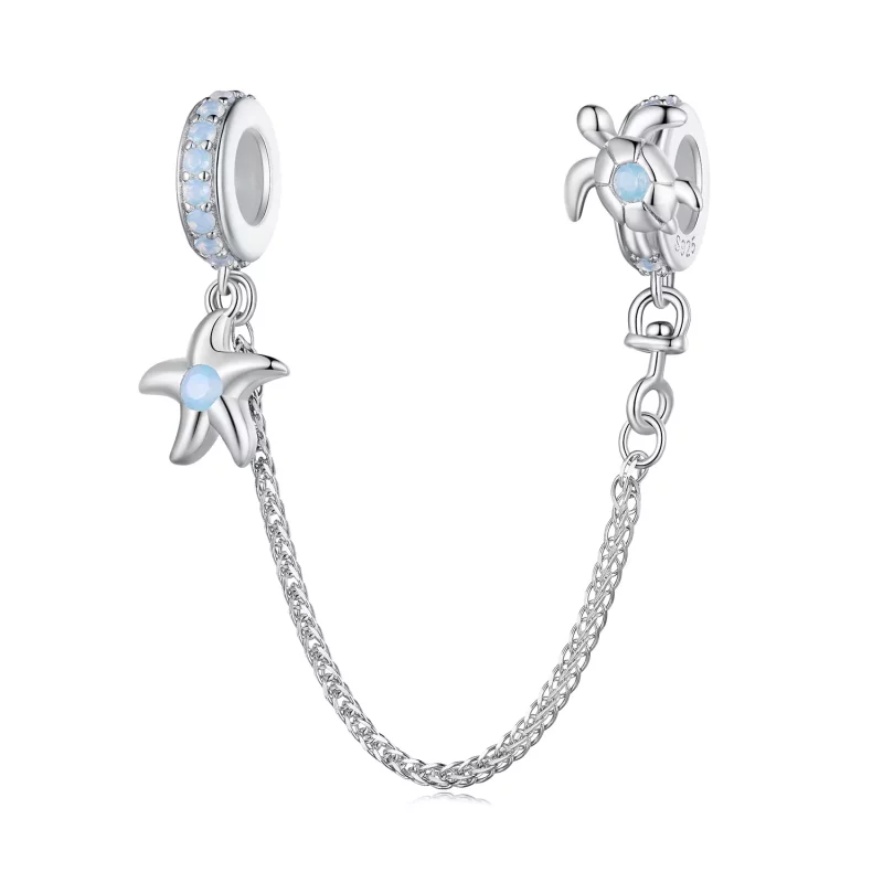 (imagen para) Pulsera de seguridad estilo Pandora con tema del mundo submarino - BSC870