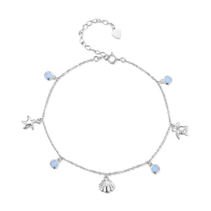 Pulsera de tobillo estilo Pandora con temática de verano y océano - BST006 (imagen para) Pulsera de tobillo estilo Pandora con temática de verano y océano - BST006