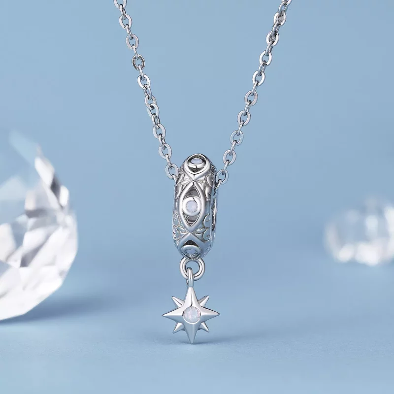 (imagen para) Pulsera estilo Pandora con encanto separador de estrella ojo del diablo - BSC857 - Ver 2