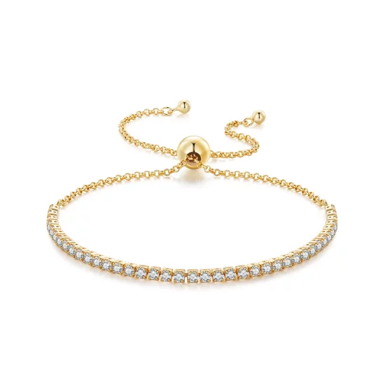(imagen para) Pulsera estilo Pandora Plateada en Oro con cariño - SCB029-B