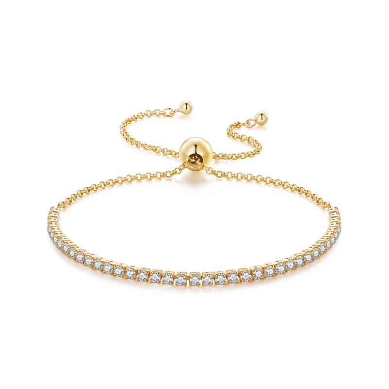 (imagen para) Pulsera estilo Pandora Plateada en Oro con cariño - SCB029-B
