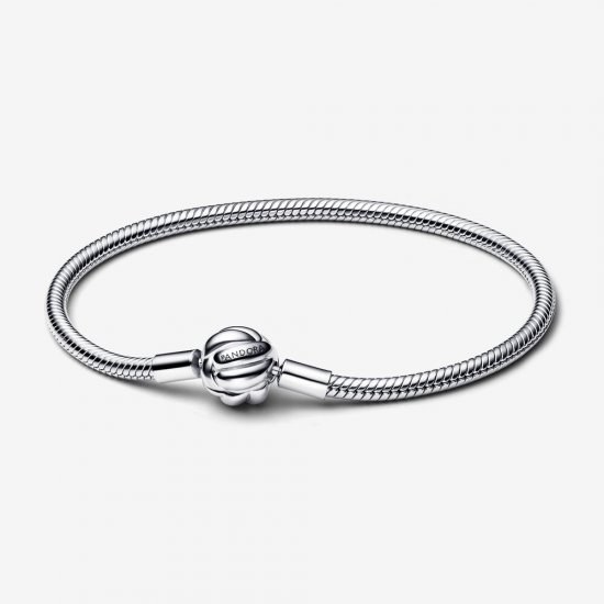 Pulsera Pandora de plata de ley con cadena de serpiente y cierre de nudo de amor - 592422C00 - Haga click en la imagen para cerrar