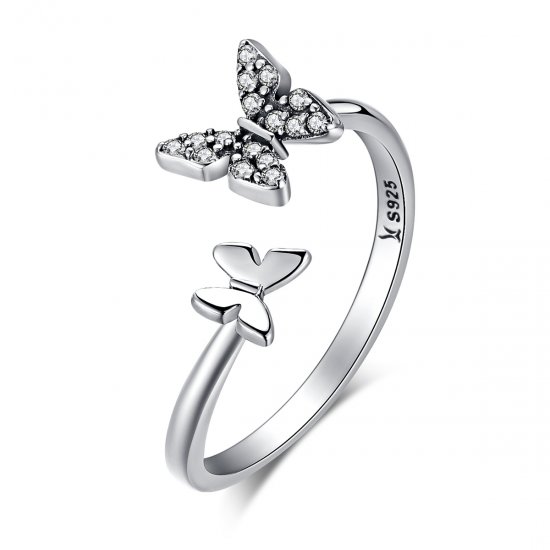 Anillo de Baile de Mariposa de Estilo Pandora en Plata - SCR087 - Haga click en la imagen para cerrar