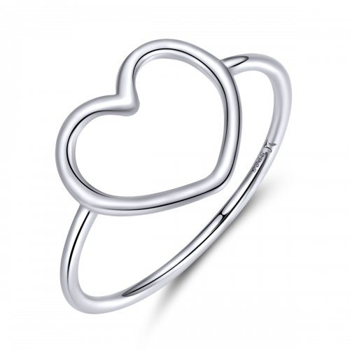 Anillo de corazón plateado estilo Pandora - SCR641