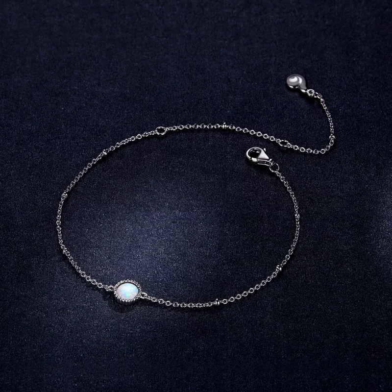 (imagen para) Brazalete de Plata de Estilo Pandora con Opalos Hermosos - BSB054 - Ver 5