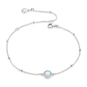 (imagen para) Brazalete de Plata de Estilo Pandora con Opalos Hermosos - BSB054
