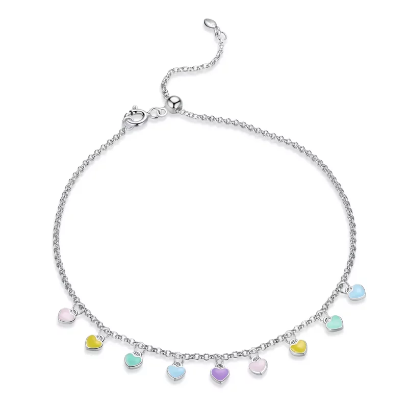 (imagen para) Pulsera de amor arcoíris plateada al estilo de Pandora - SCT020