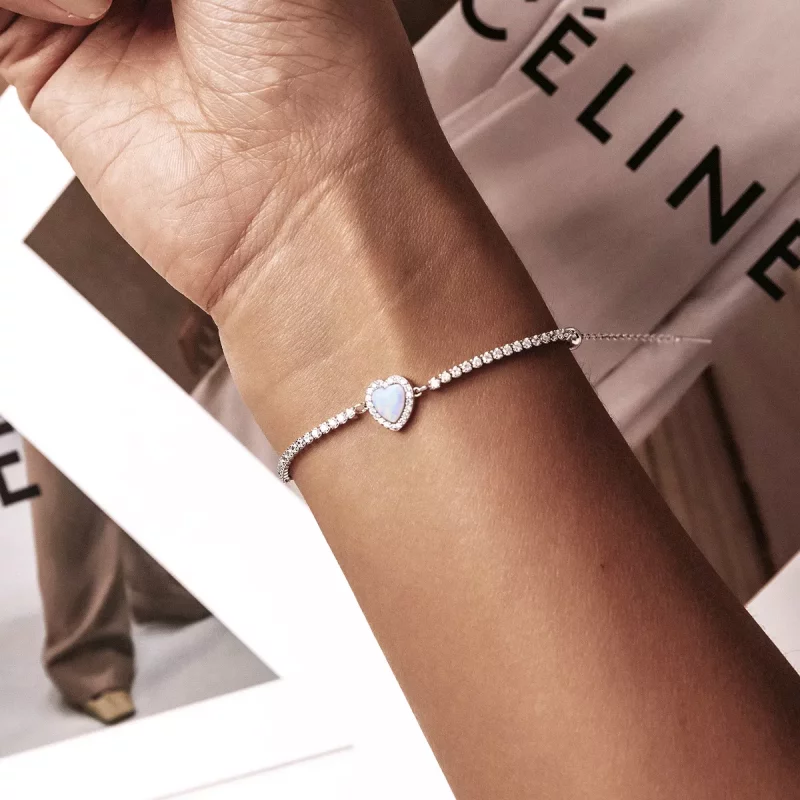 (imagen para) Pulsera de amor con estilo Pandora y opalos - BSB086 - Ver 3