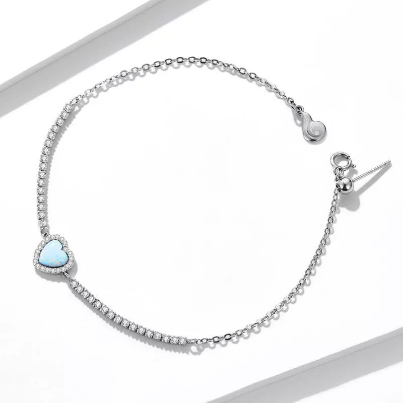 (imagen para) Pulsera de amor con estilo Pandora y opalos - BSB086 - Ver 2