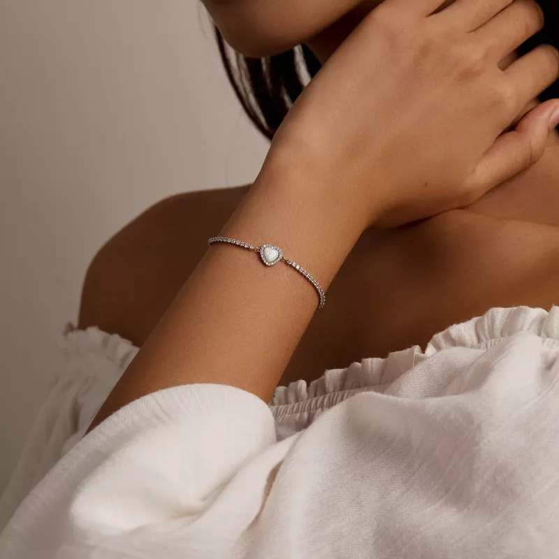(imagen para) Pulsera de amor con estilo Pandora y opalos - BSB086 - Ver 8