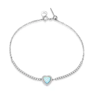 Pulsera de amor con estilo Pandora y opalos - BSB086 (imagen para) Pulsera de amor con estilo Pandora y opalos - BSB086