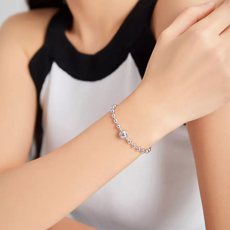 (imagen para) Pulsera de Bola de Plata de Estilo Pandora - SCB208 - Ver 6